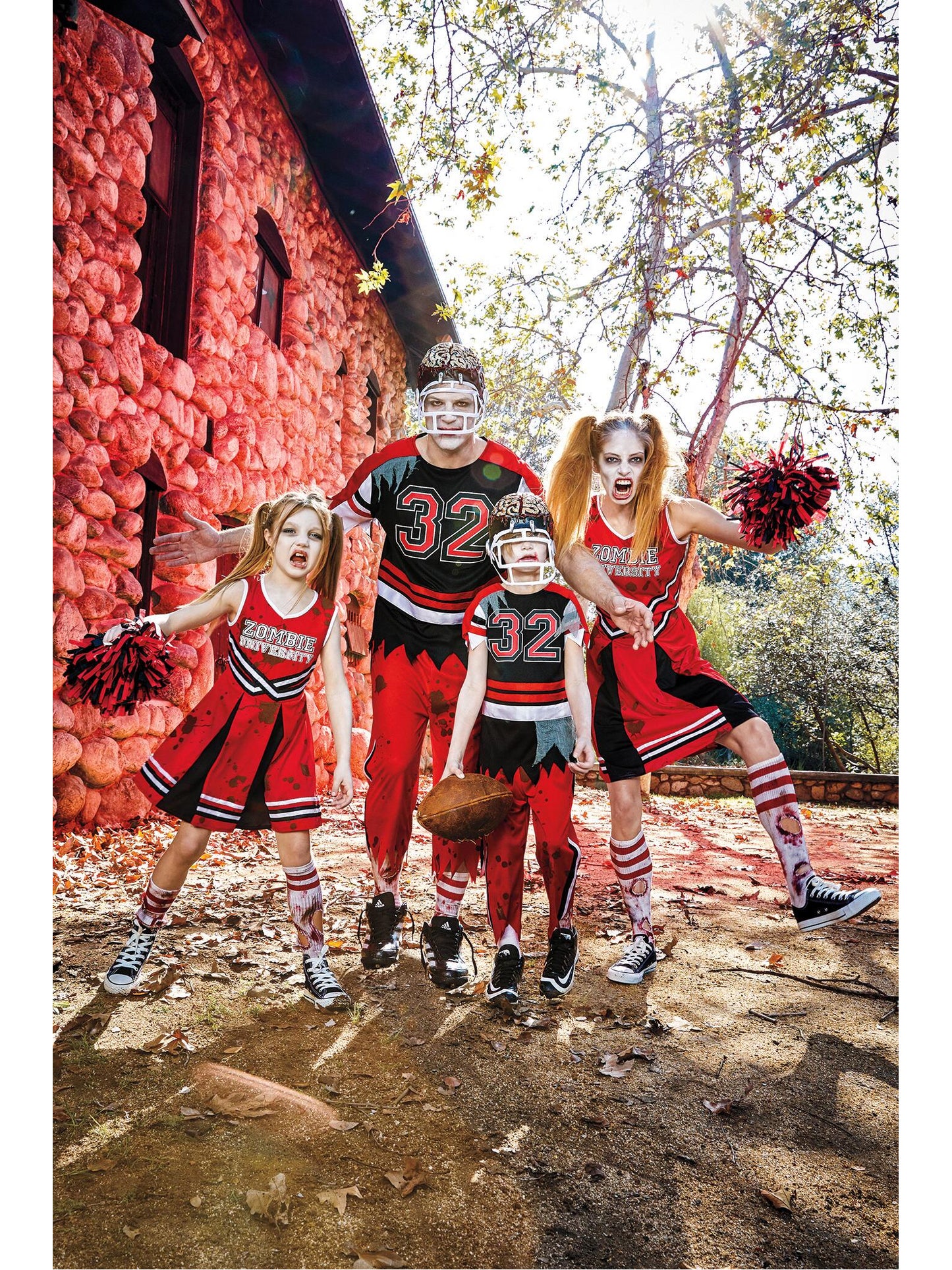 Zombie Cheerleader Costume for Girls  red alt3